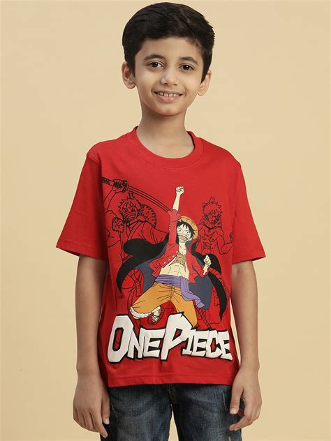 One Piece Red Tshirt For Boys – Kidsville