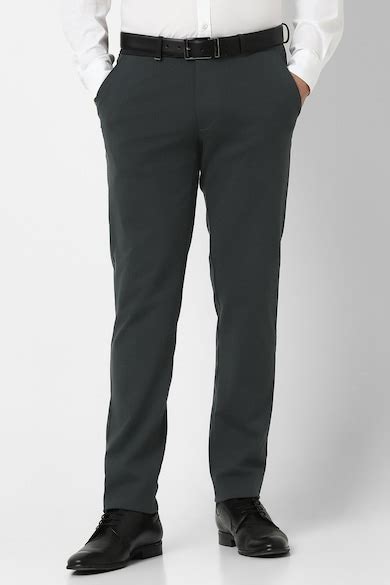 Buy Men Grey Solid Super Slim Fit Trousers Online - 39829213 | Van Heusen