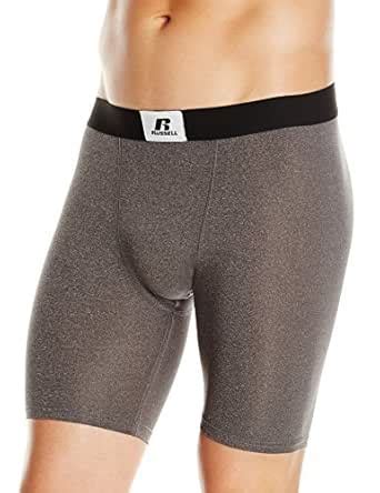 Russell Athletic Men's Compression 6 Inch Short, Black Heather, XX ...