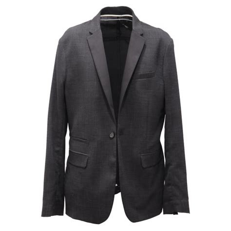 1698AG giacca uomo PAOLO PECORA black wool blend jacket man