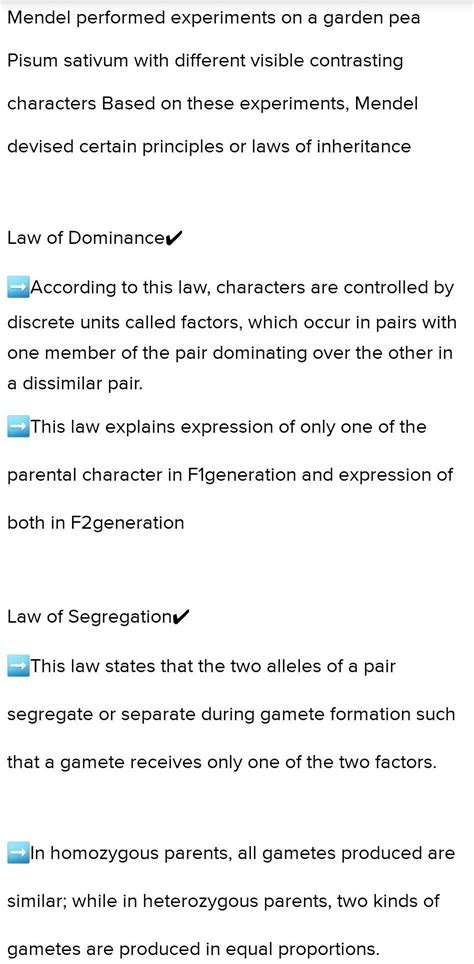 What are the rules for the inheritance of traits - Mendel's ...