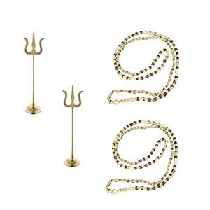 Buy De-Ultimate Combo of 2 Pcs Trishul (2 No) Statue with Round Stand ...