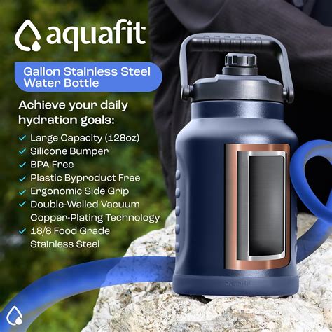 AQUAFIT One Gallon Water Bottle Insulated - Gallon Water Jug 128 oz ...