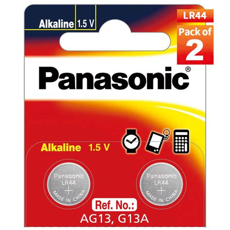Panasonic: LR44 1.5V Alkaline Coin Cell Button Battery
