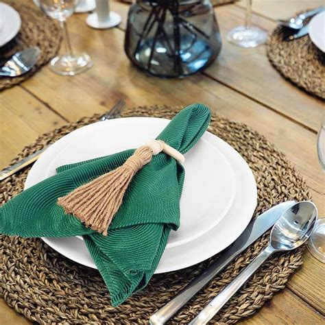 Buy INSHREYS Napkin Rings Set of 6 - Wooden Beads Napkin Rings | Rustic ...