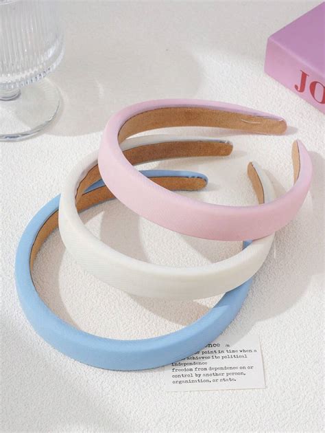 1pc/3pcs Satin Silk Plain Elastic Headbands For Women, Minimalist ...