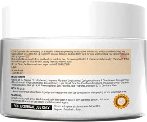Buy CGG COSMETICS VITAMIN C WATER GEL MOISTURIZER 2 IN 1 DARK SPOTS ...