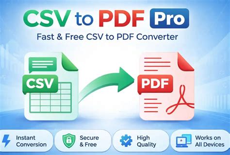 Converter CSV to PDF Pro. Fast & Free Online CSV to PDF Converter Tool ...