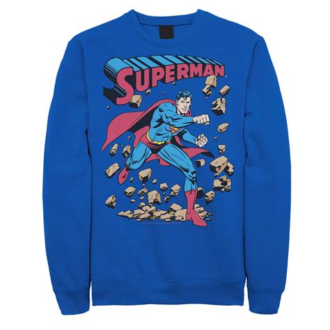 Men's DC Comics Superman Smash Rocks Vintage Poster Sweatshirt