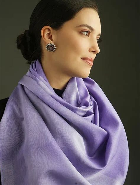 Purple Clamp Dyed Chanderi Silk Stole - Elegant Accessory – Charkha Tales