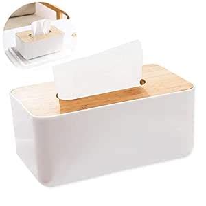 ZEVON Wooden Tissue Box Holder Cover, Rectangular Paper Holder Boxes ...