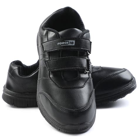 Buy Force 10 Black Non Lacing Uniform School Shoes For Kids By Liberty