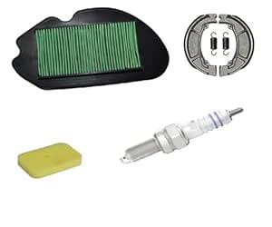 Air Filter, Foam Filter, Spark Plug, Brake Shoe Service Kit for Honda ...
