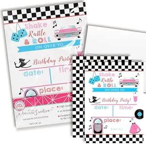 Amanda Creation 50's Sock Hop Fill In Birthday Party Invitations ...