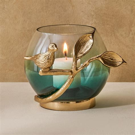 Buy Splendid Goldcrest Gloria Glass Bird Votive Holder from Home Centre ...
