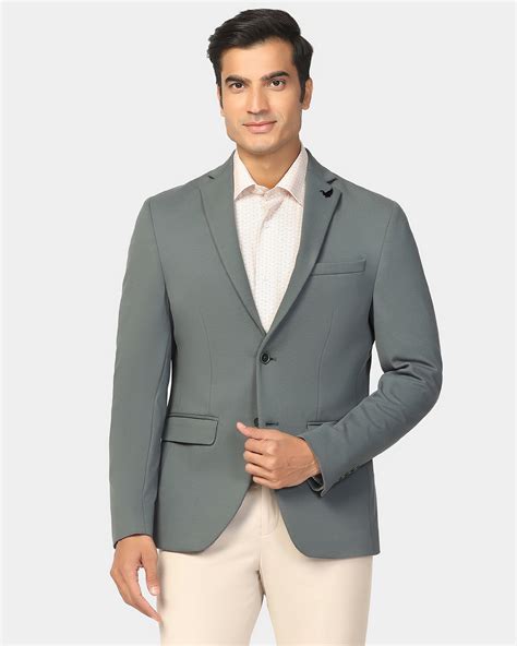 Buy Formal Olive Textured Blazer from Dylan Collection