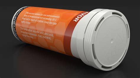 Tube Vitamin C Packaging 10 Tabs 3D | 3D Molier International