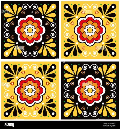 Ornamental tiles vector design, Mexican talavera seamless pattern ...