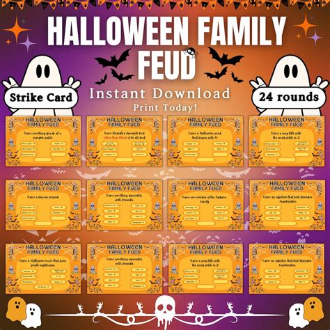 Halloween Family Feud, Printable Family Feud, Fun Feud Game, Group Game ...