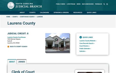 Laurens County South Carolina Court Docket - Case Records Search