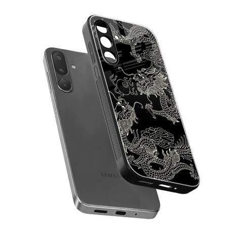 Dragons Black Phone Case for Samsung Galaxy M36 5G | Glass Case – Boujee