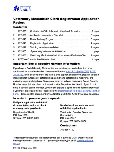 2022-2026 Form WA DOH 672-038 Packet - Blank Fillable Template | Fill ...
