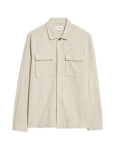 Buy Cotton Linen Blend Overshirt at Marks & Spencer