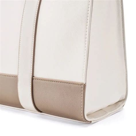 Buy Voyage Color-blocked Commuter Beige-White Tote bag | Lino Perros