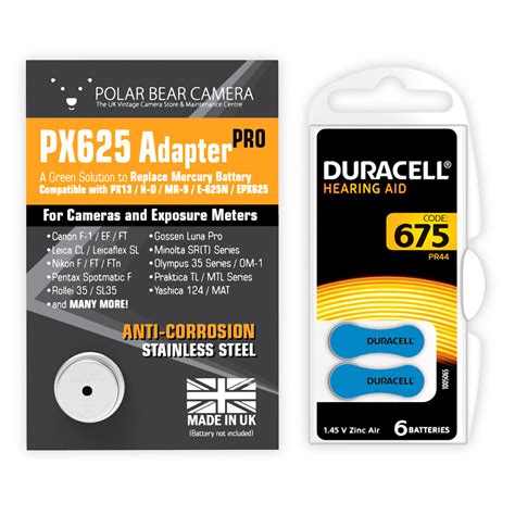 Buy 1.35V PX-625 Film Camera Battery Adapter + 6 BATTERIES INCLUDED ...