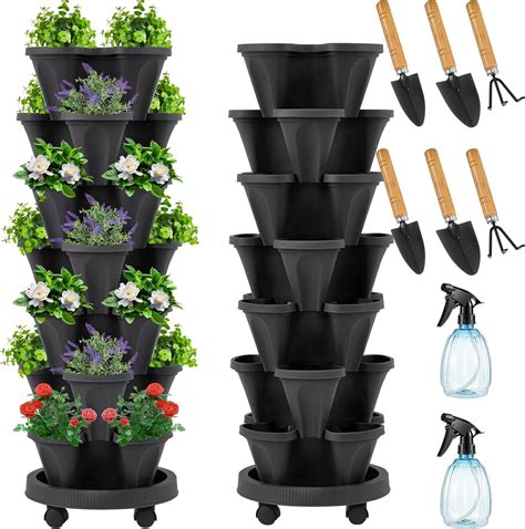 Umigy 2 Set of 7 Tier Vertical Planter Stackable India | Ubuy