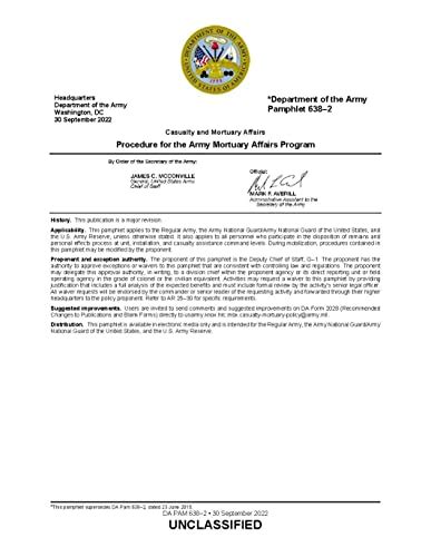 PAM 638 – 2 Casualty and Mortuary Affairs Procedure for the Army ...