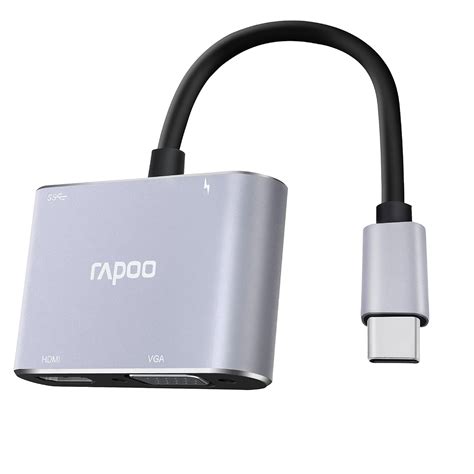 Rapoo XD30 USB C Hub, 4-in-1 USB C Adapter, with 4K USB C to HDMI/30Hz ...
