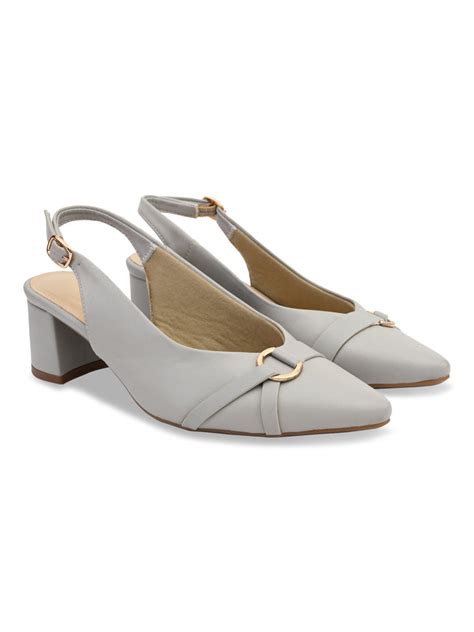 Shop Rocia By Regal Grey Women Block Heel Slingbacks Online