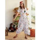 Blue White Printed Cotton Top