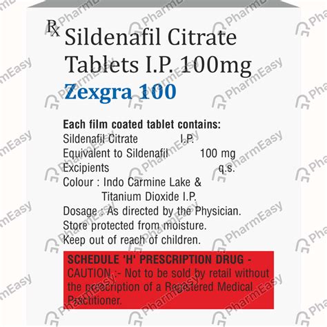 Zexgra 100 MG Tablet (4): Uses, Side Effects, Price & Dosage | PharmEasy
