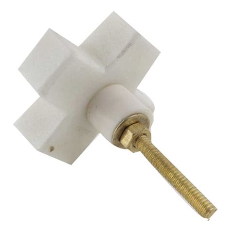 White Cross Marble Stone Cabinet Knobs