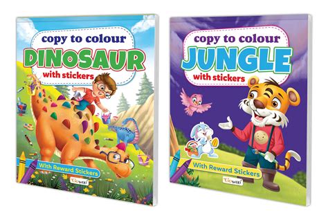 Buy Copy to Colour Dinosaurs and Copy to Jungle with Stickers book for ...