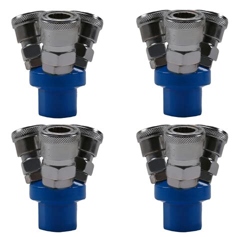 4Pcs 3Way G1/2 Manifold Block Splitter Air Hose Inline,Pneumatic Air ...