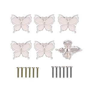 Xinally Butterfly Cabinet Knobs,6 Pieces Butterfly Knobs Single Hole ...