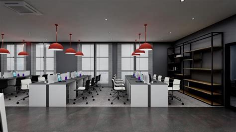 现代中式办公室装修效果图_岚禾设计