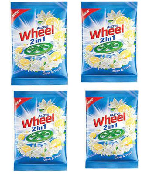 Active WheelWheel Active 2 In 1 Detergent Powder 1Kg [Pack Of 4 ...