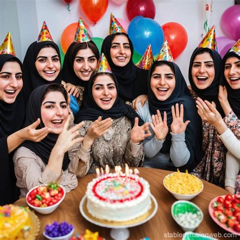 Iranian Women's Birthday Party Scene | Stable Diffusion Online