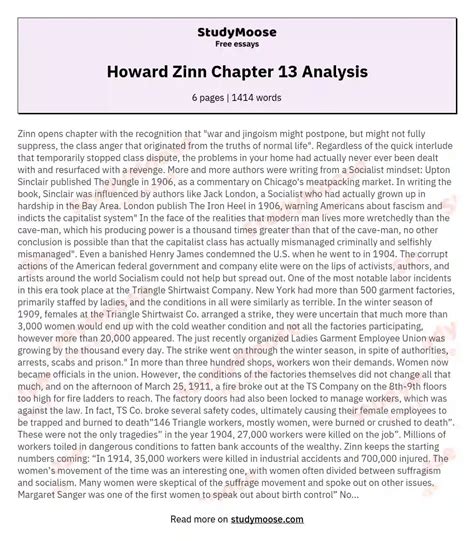 Howard Zinn Chapter 13 Analysis Free Essay Example