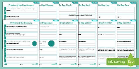 Fifth Grade Math Problem of the Day: 12-Months of Activities Pack