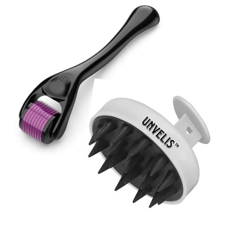 UNVELIS 1.00 mm Derma Roller with Disinfectant | With 540 Titanium ...