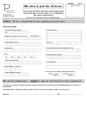 Fillable Online worc ac MEMELECT June 10 Election to join the Scheme ...