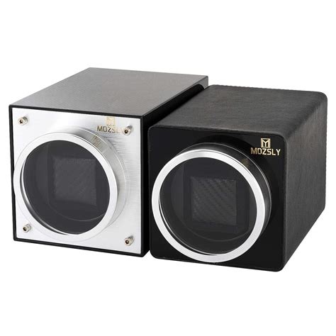 Buy MOZSLY Watch Winder with Quiet Japanese Mabuchi Motor Black Leather ...