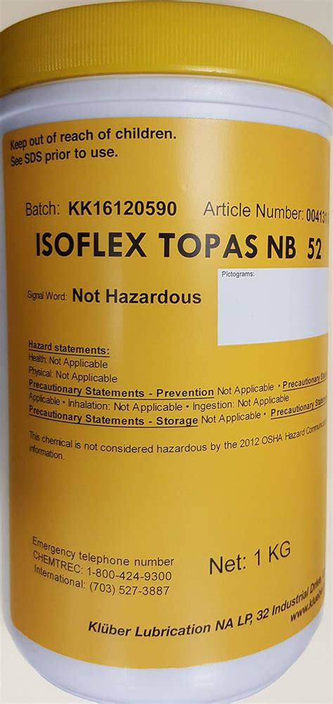 Kluber TOPAS NB 52 : Amazon.in: Industrial & Scientific