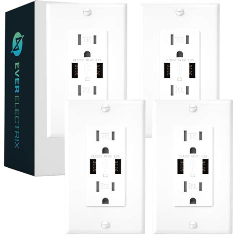 4 Pack 4 8a Wall Outlet With Usb Ports 15amp | Desertcart INDIA