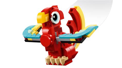 Creator Red Dragon 3in1 Animal Toy Set 31145 Building Kit (149 Pieces ...